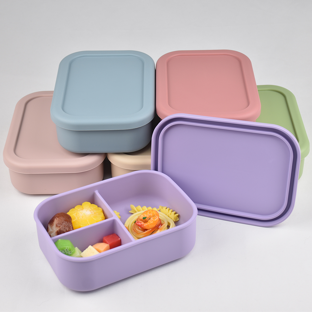 Meal Prep Dinners - Bento-Lunchbox aus lebensmittelechtem Silikon mit 3