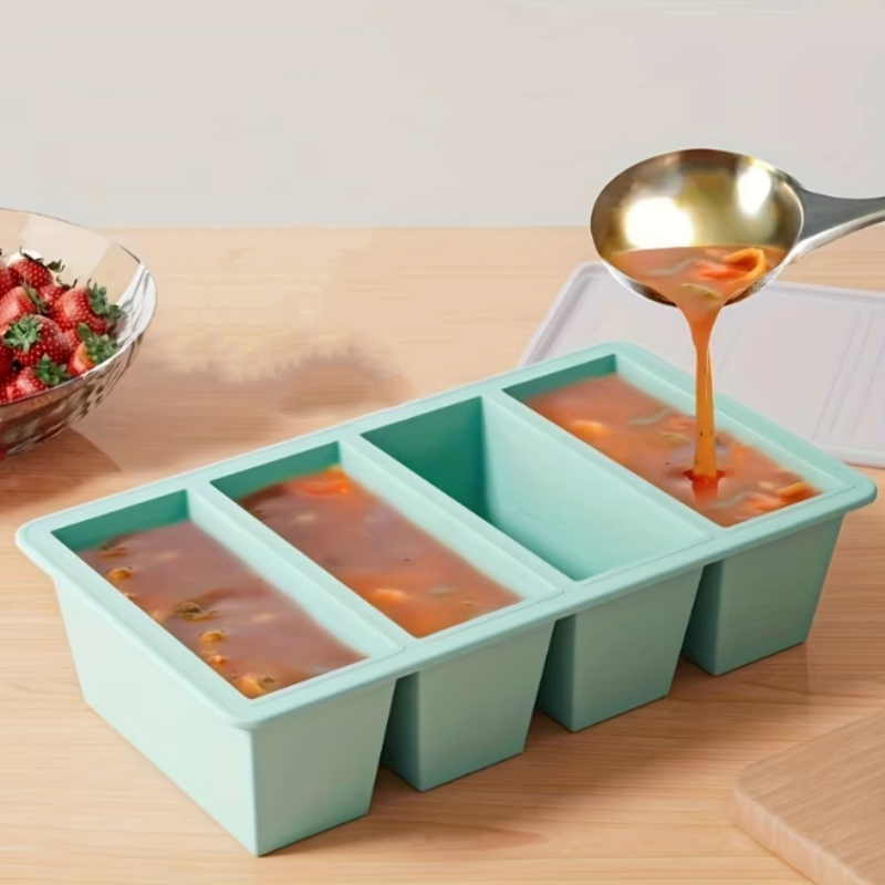 Meal Prep Dinners - 1 Stück Silikon-Gefrierschrank mit Deckel –
