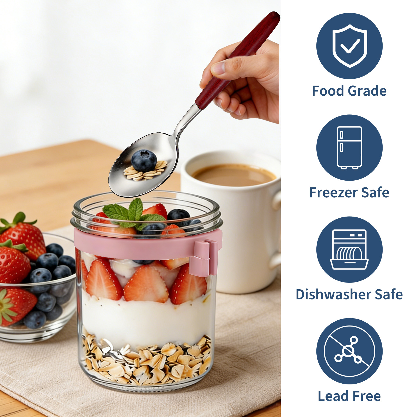 16oz Overnight-Oats-Gläser mit – Meal Prep Overnight Oats Bewertung und Preis