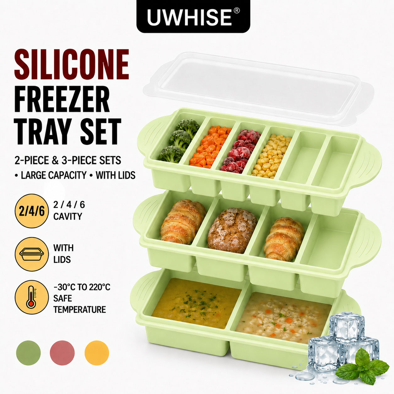 Uwhise 2/3er-Pack Silikon-Gefr – Meal Prep Oatmeal Bewertung und Preis