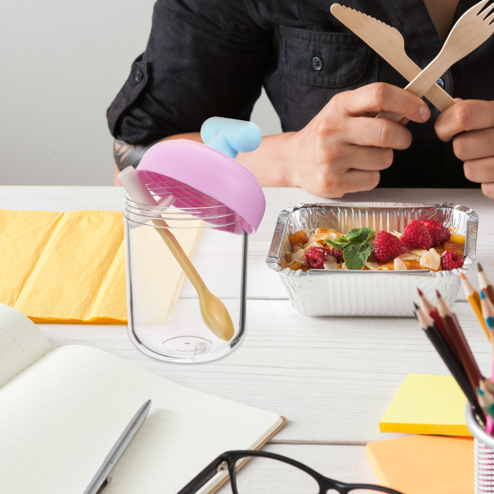 Tragbarer Doppelschicht-Salatb – Meal Prep Oatmeal Bewertung und Preis